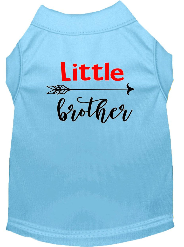 Little Brother Screen Print Dog Shirt Baby Blue Sm