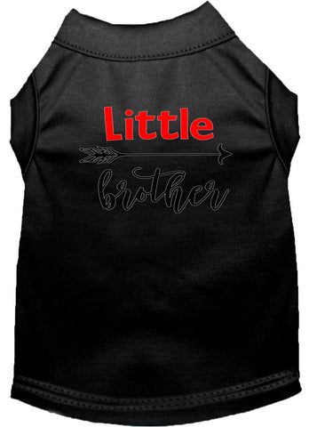 Little Brother Screen Print Dog Shirt Black Med