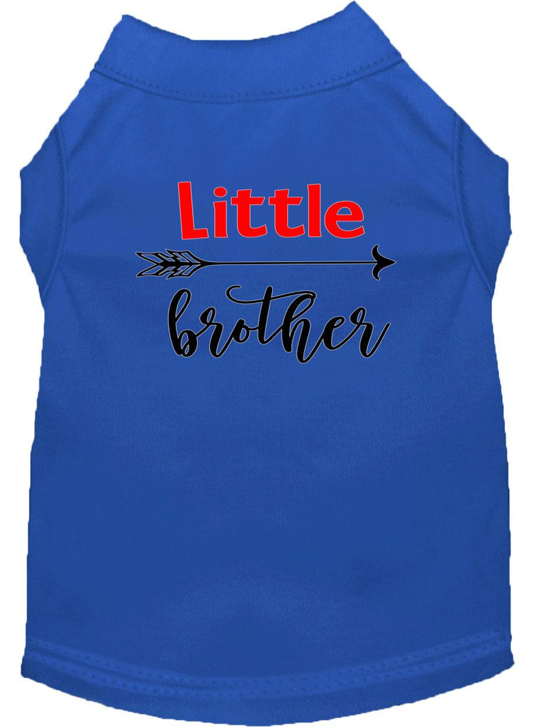 Little Brother Screen Print Dog Shirt Blue Med