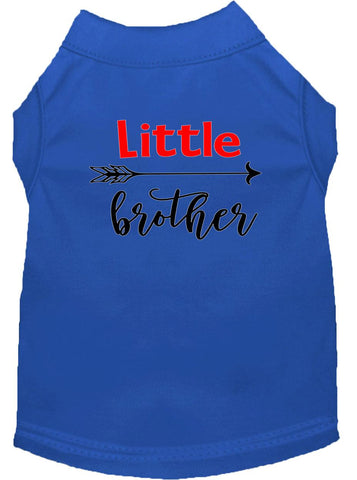 Little Brother Screen Print Dog Shirt Blue Sm