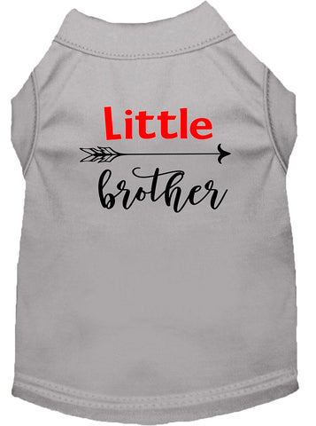 Little Brother Screen Print Dog Shirt Grey Lg