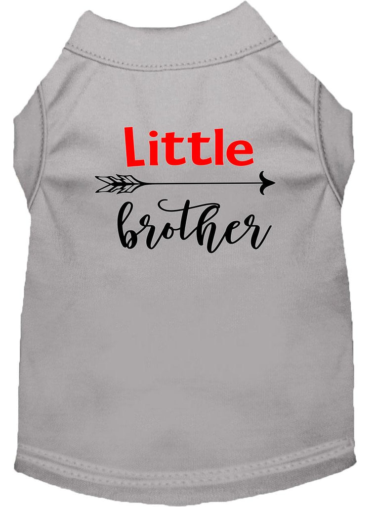 Little Brother Screen Print Dog Shirt Grey Xs