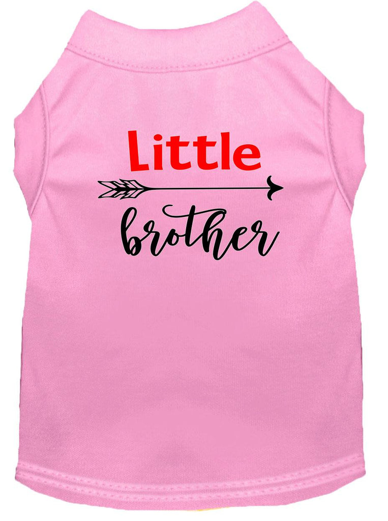 Little Brother Screen Print Dog Shirt Light Pink Lg