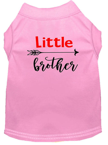 Little Brother Screen Print Dog Shirt Light Pink Med