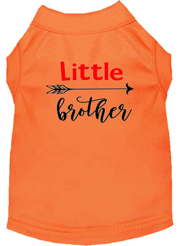 Little Brother Screen Print Dog Shirt Orange Med