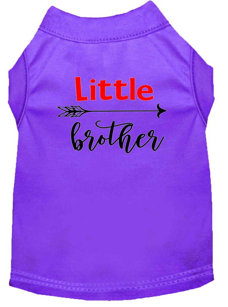 Little Brother Screen Print Dog Shirt Purple Xl