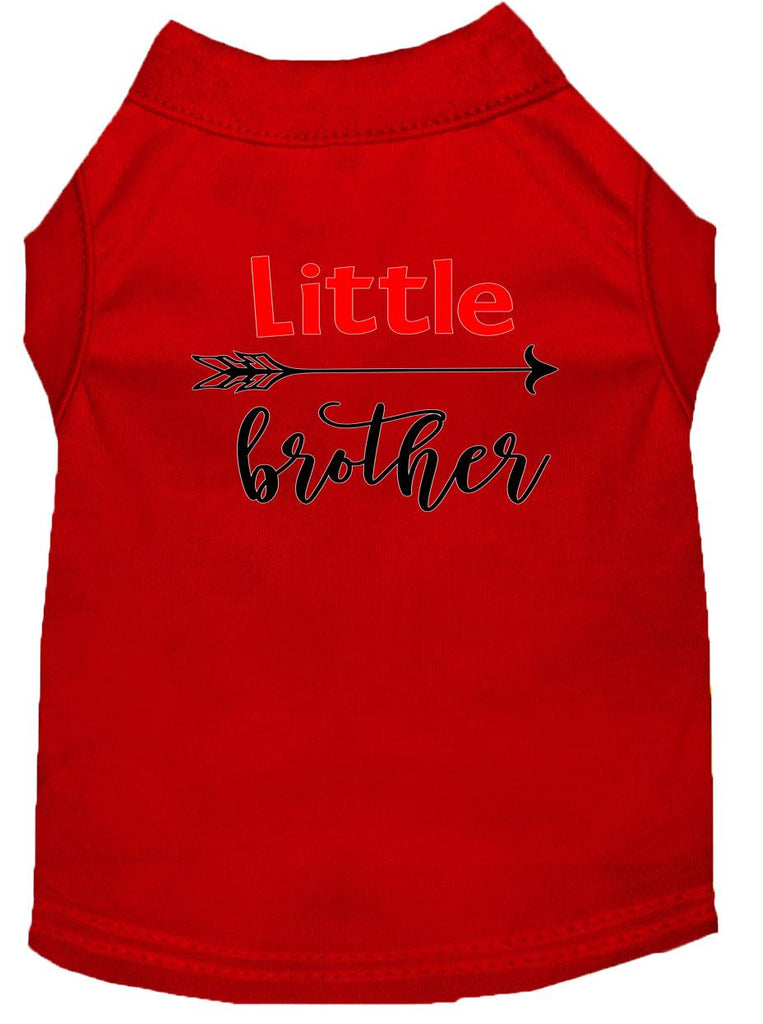 Little Brother Screen Print Dog Shirt Red Xl