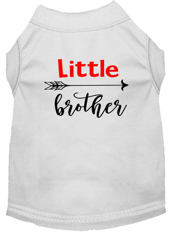 Little Brother Screen Print Dog Shirt White Sm