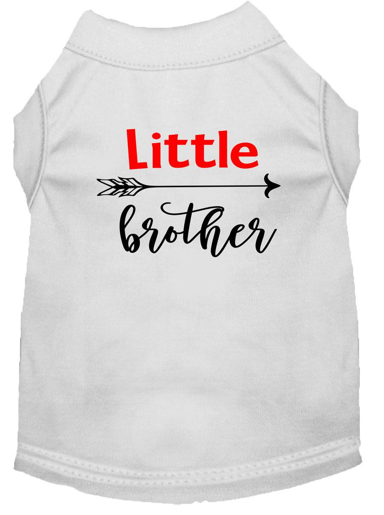 Little Brother Screen Print Dog Shirt White Xl