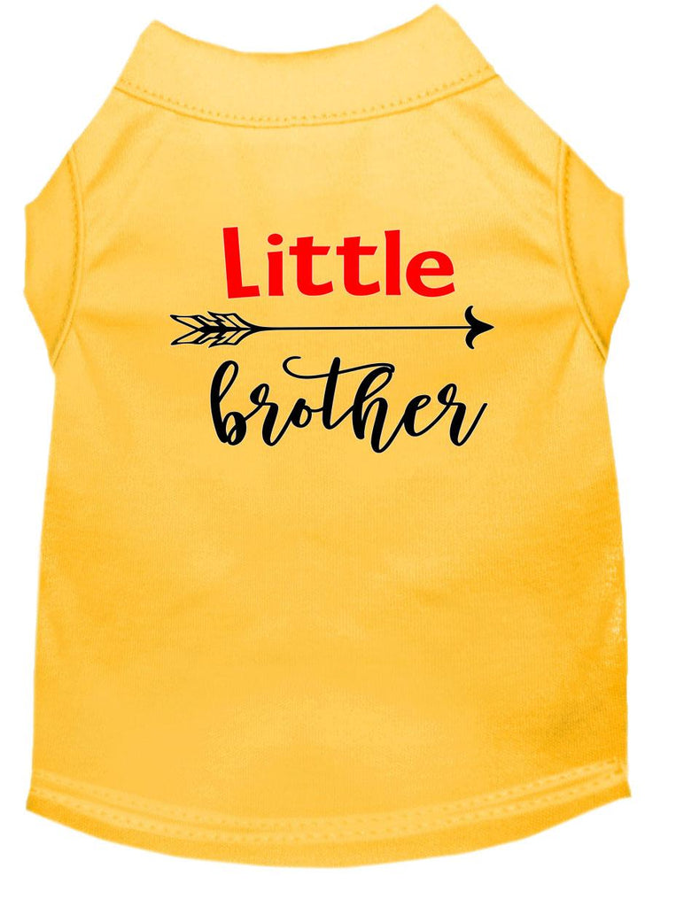 Little Brother Screen Print Dog Shirt Yellow Xl