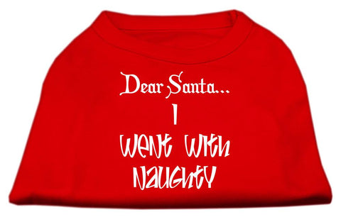 Dear Santa I Went With Naughty Screen Print Shirts Red Med (12)