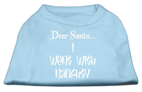 Dear Santa I Went with Naughty Screen Print Shirts Baby Blue Sm (10)