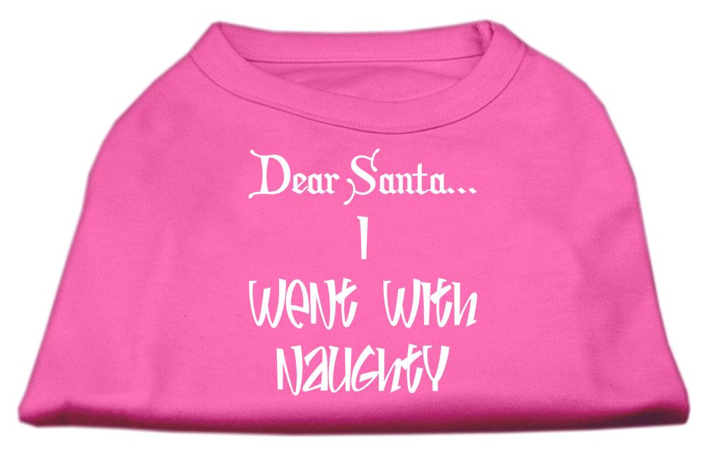 Dear Santa I Went With Naughty Screen Print Shirts Bright Pink Xxl (18)