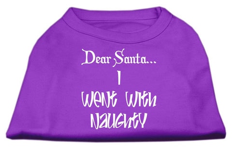 Dear Santa I Went with Naughty Screen Print Shirts Purple XXL (18)