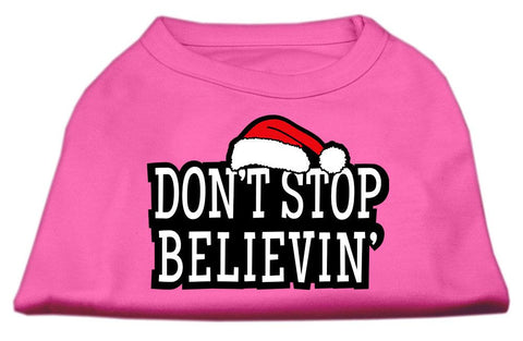 Don't Stop Believin' Screenprint Shirts Bright Pink L (14)