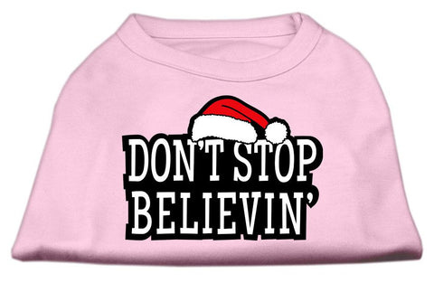 Don't Stop Believin' Screenprint Shirts Light Pink S (10)