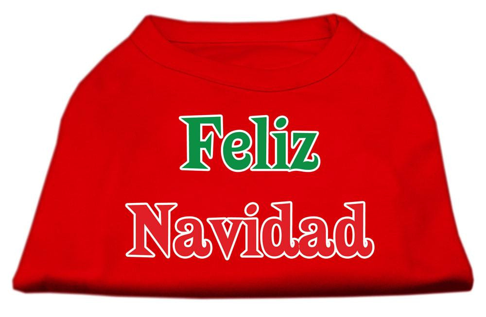 Feliz Navidad Screen Print Shirts Red S (10)