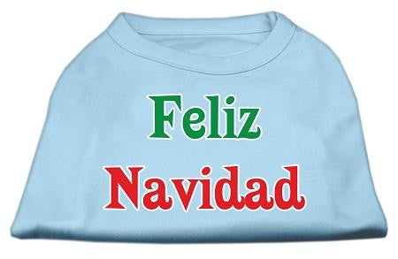 Feliz Navidad Screen Print Shirts Baby Blue XS (8)