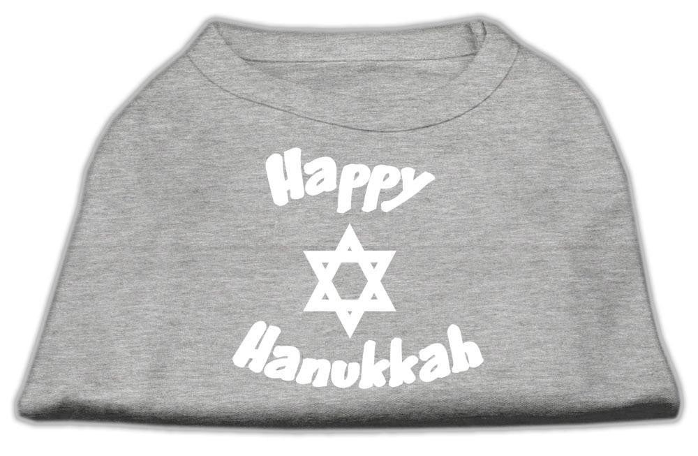 Happy Hanukkah Screen Print Shirt Grey XXL (18)