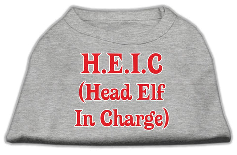 Head Elf In Charge Screen Print Shirt Grey XL (16)