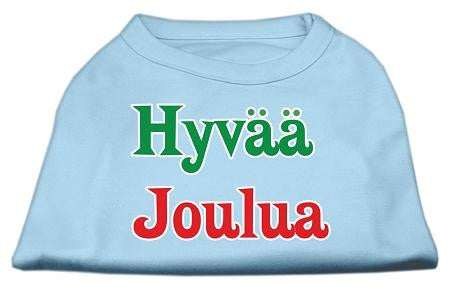 Hyvaa Joulua Screen Print Shirt Baby Blue S (10)