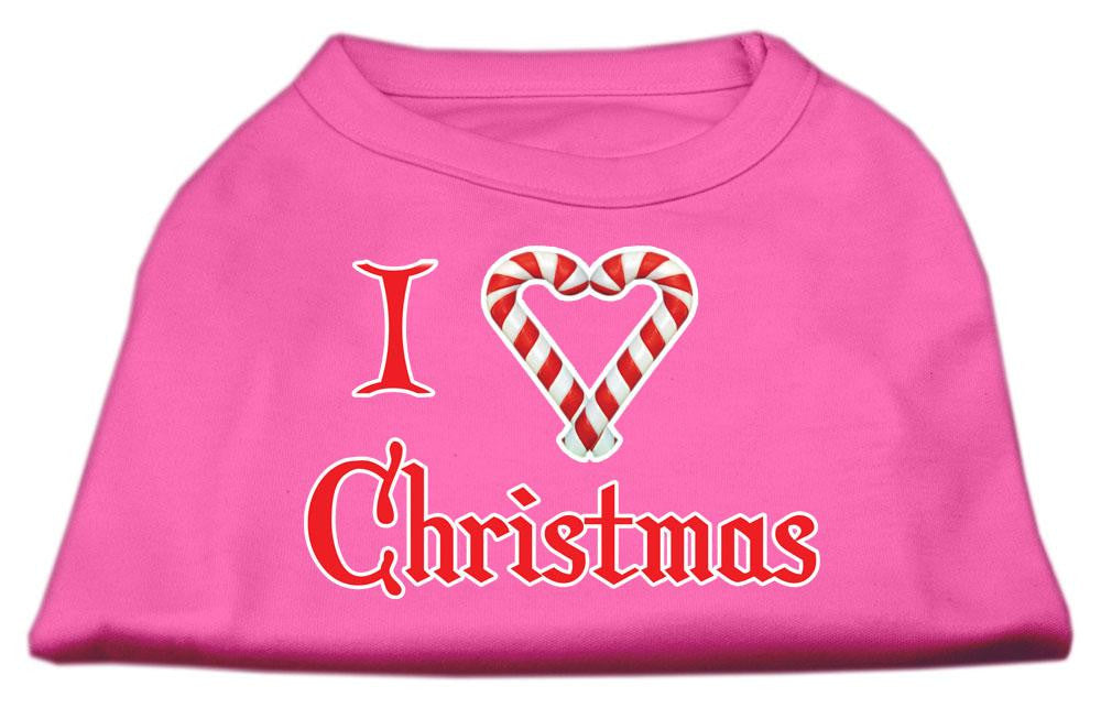 I Heart Christmas Screen Print Shirt  Bright Pink Lg (14)