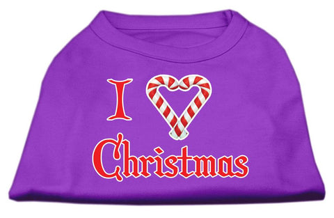 I Heart Christmas Screen Print Shirt  Purple Lg (14)