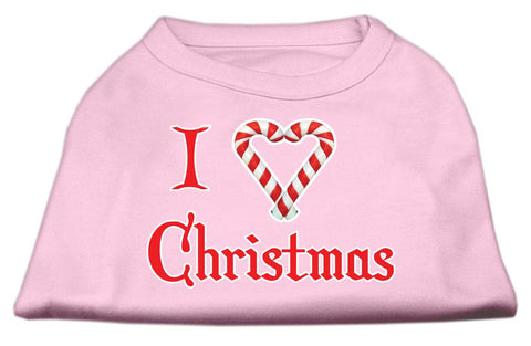 I Heart Christmas Screen Print Shirt  Light Pink XS (8)