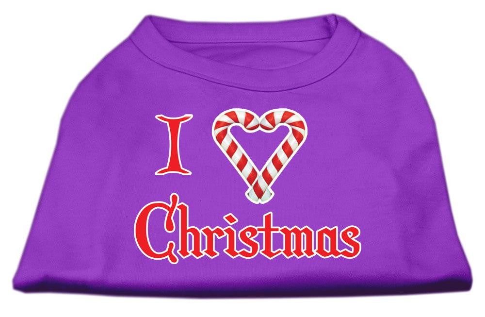 I Heart Christmas Screen Print Shirt  Purple XS (8)