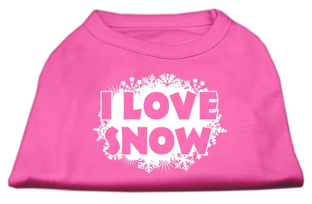 I Love Snow Screenprint Shirts Bright Pink M (12)