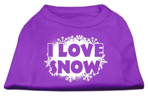 I Love Snow Screenprint Shirts Purple M (12)