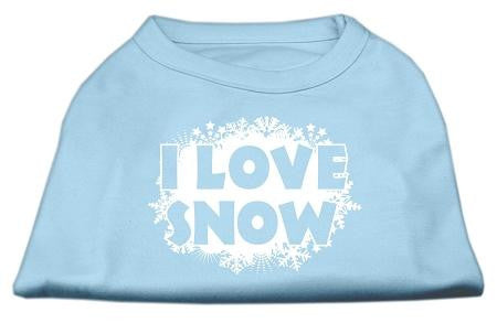 I Love Snow Screenprint Shirts Baby Blue XS (8)