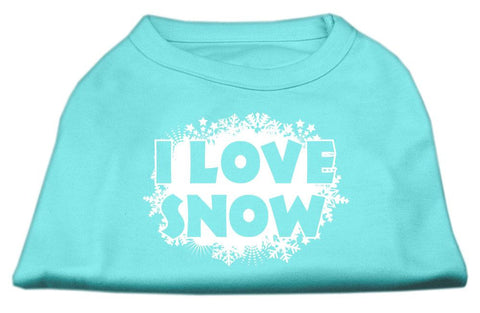 I Love Snow Screenprint Shirts Aqua XXXL (20)