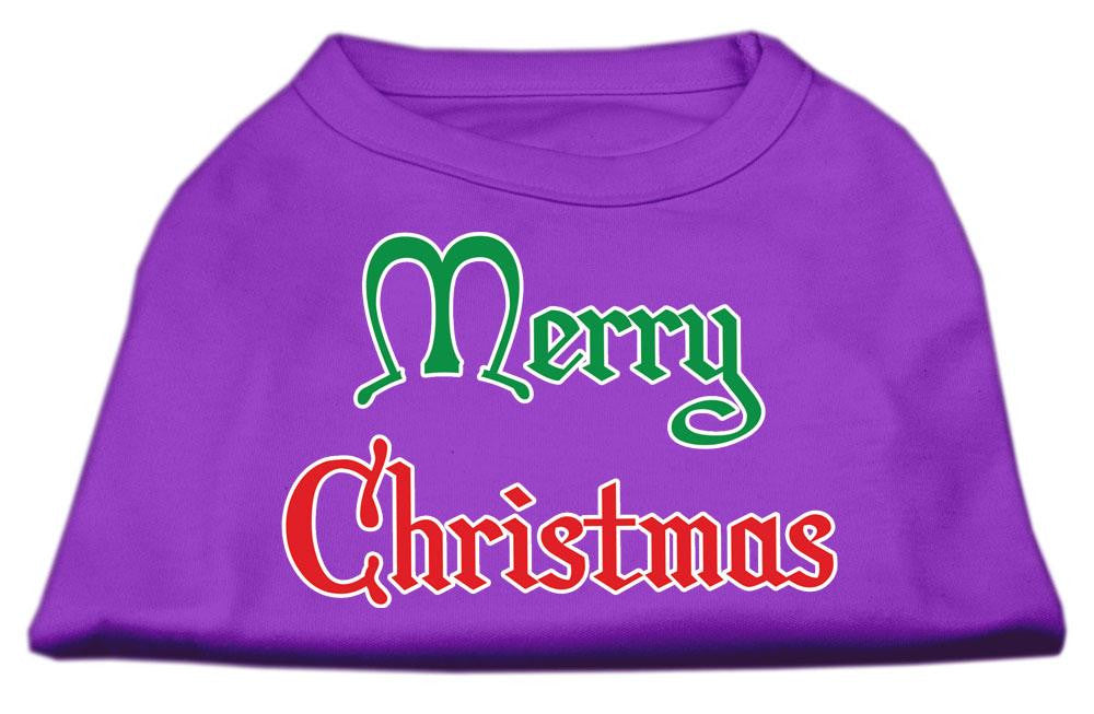 Merry Christmas Screen Print Shirt Purple Lg (14)