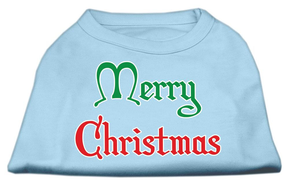 Merry Christmas Screen Print Shirt Baby Blue Sm (10)