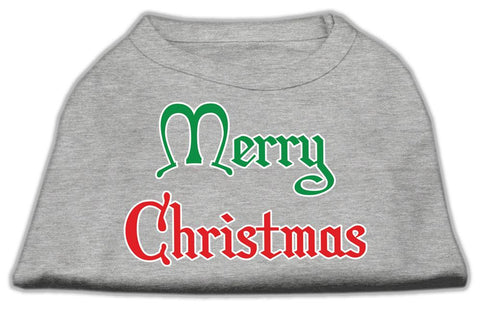 Merry Christmas Screen Print Shirt Grey XL (16)