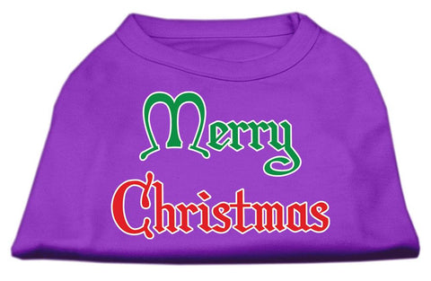 Merry Christmas Screen Print Shirt Purple XXL (18)