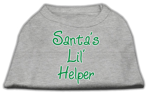 Santa's Lil' Helper Screen Print Shirt  Grey Lg (14)