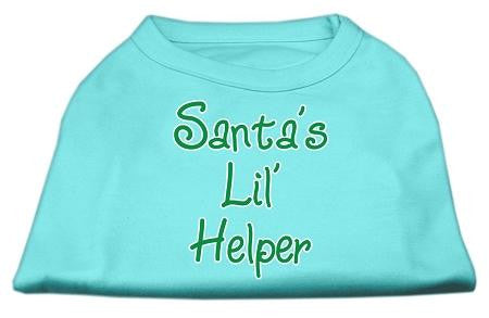 Santa's Lil' Helper Screen Print Shirt  Aqua XS (8)