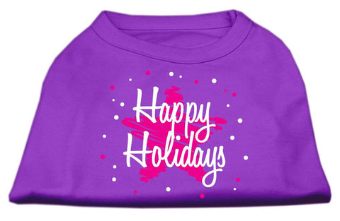 Scribble Happy Holidays Screenprint Shirts Purple M (12)