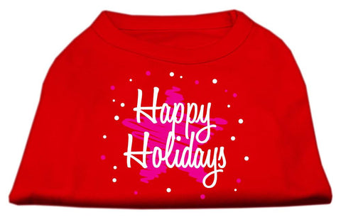 Scribble Happy Holidays Screenprint Shirts Red M (12)