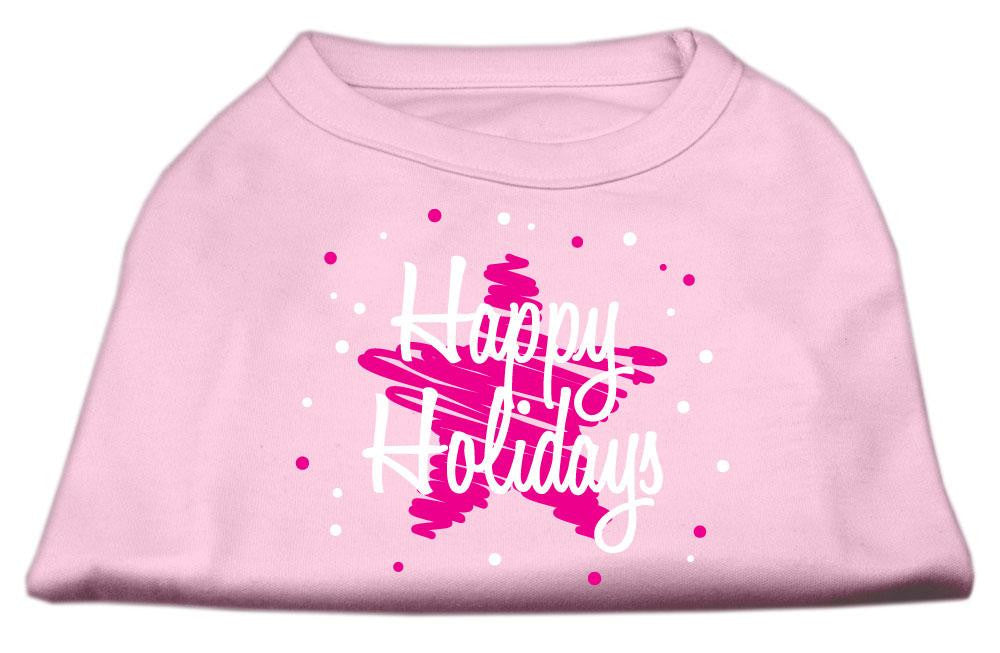 Scribble Happy Holidays Screenprint Shirts Light Pink S (10)