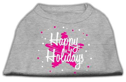 Scribble Happy Holidays Screenprint Shirts Grey XXL (18)