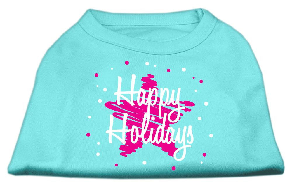 Scribble Happy Holidays Screenprint Shirts Aqua XXXL (20)