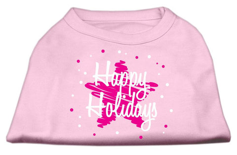 Scribble Happy Holidays Screenprint Shirts Light Pink XXXL (20)