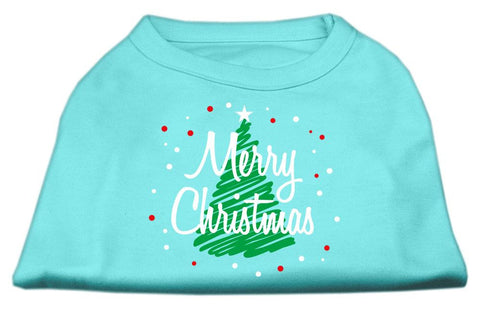 Scribbled Merry Christmas Screenprint Shirts  Aqua L (14)