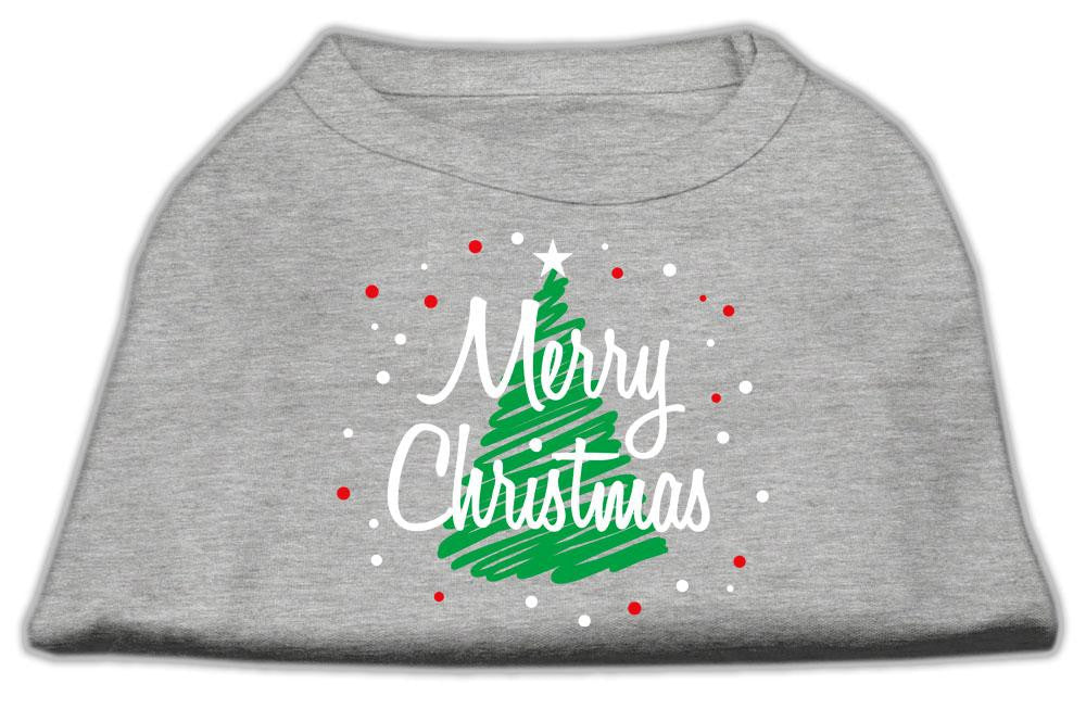 Scribbled Merry Christmas Screenprint Shirts  Grey M (12)