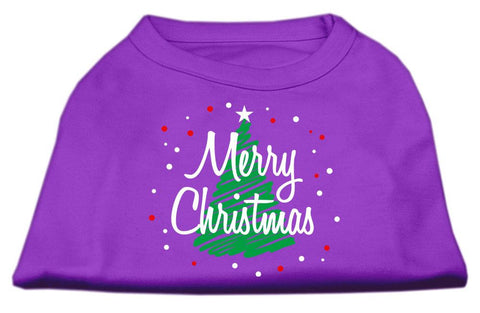 Scribbled Merry Christmas Screenprint Shirts  Purple S (10)