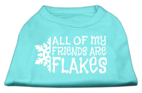 All my friends are Flakes Screen Print Shirt Aqua L (14)