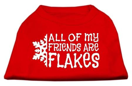 All my friends are Flakes Screen Print Shirt Red XXXL(20)